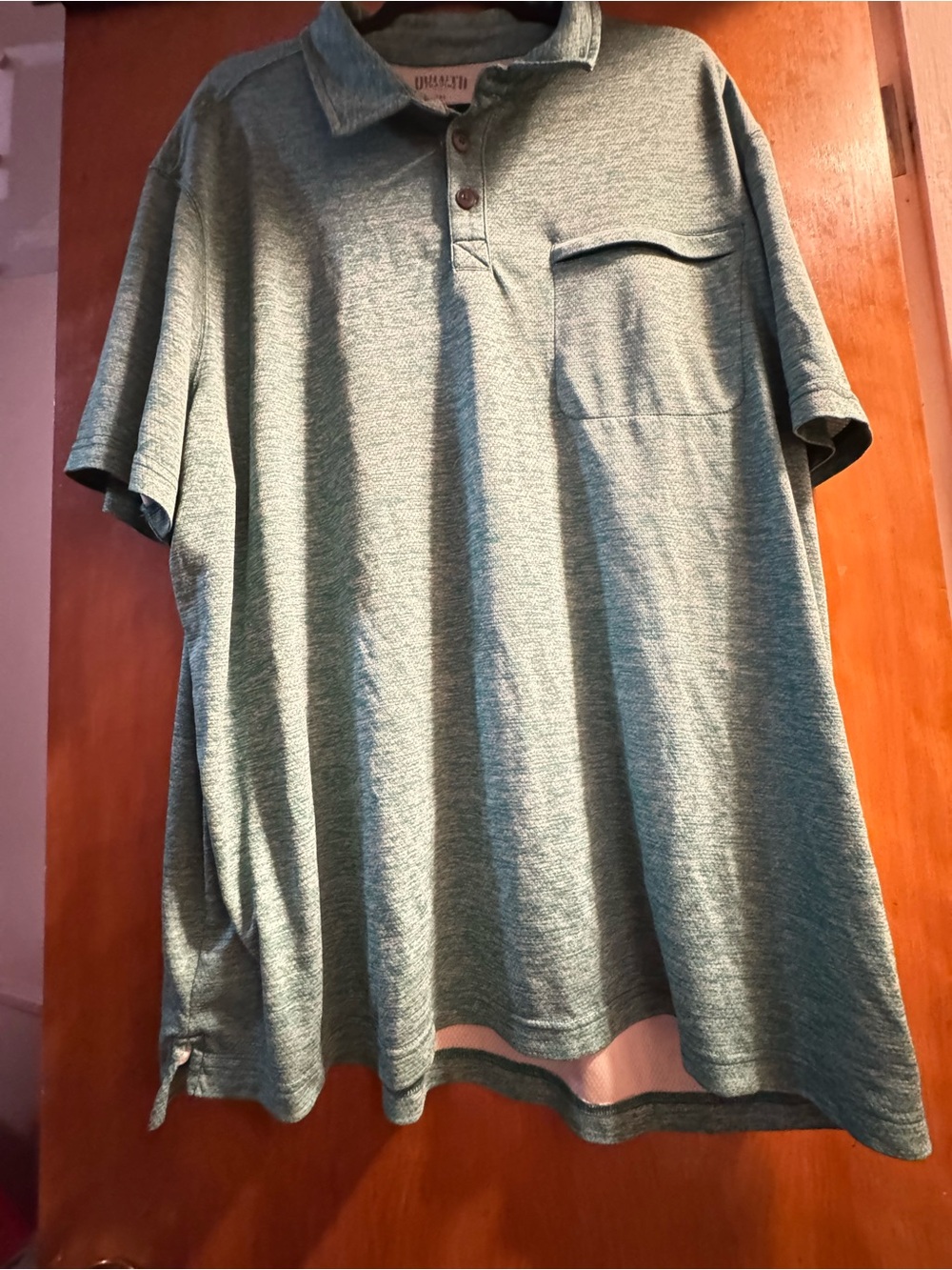 Duluth Trading Co Heather Teal Men’s Polo